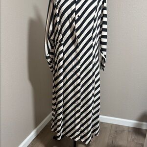 H&M Black & White Diagonal Stripe Maxi Shirt Dress